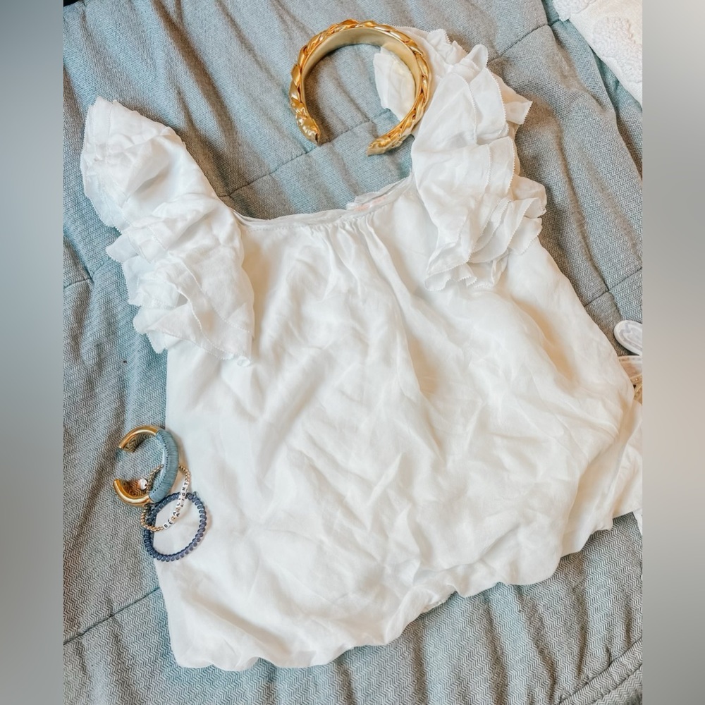Rebecca Taylor ruffle short sleeve top
